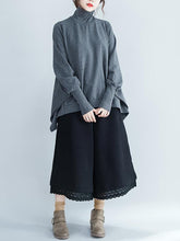 Loose Solid Color Cropped Sweatshirt